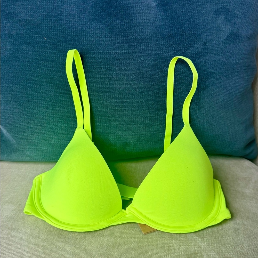 SKIMS neon scoop plunge bra